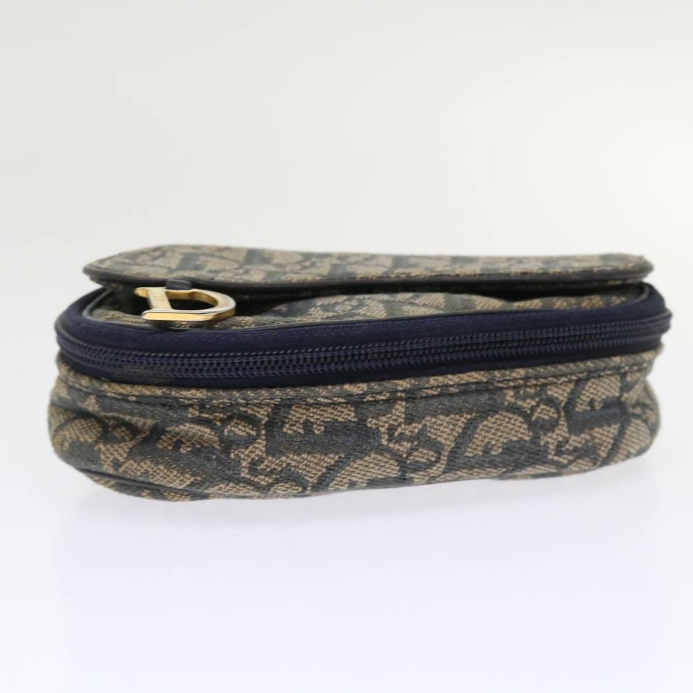 Christian Dior Trotter Canvas Saddle Pouch Navy Auth bs6504 - Picture 6 of 16